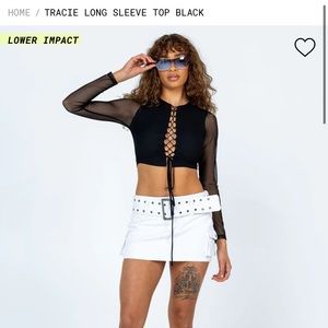 Tracie Long Sleeve Top Black Princess Polly